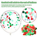 Balões de Natal com arco de balão confete verde vermelho